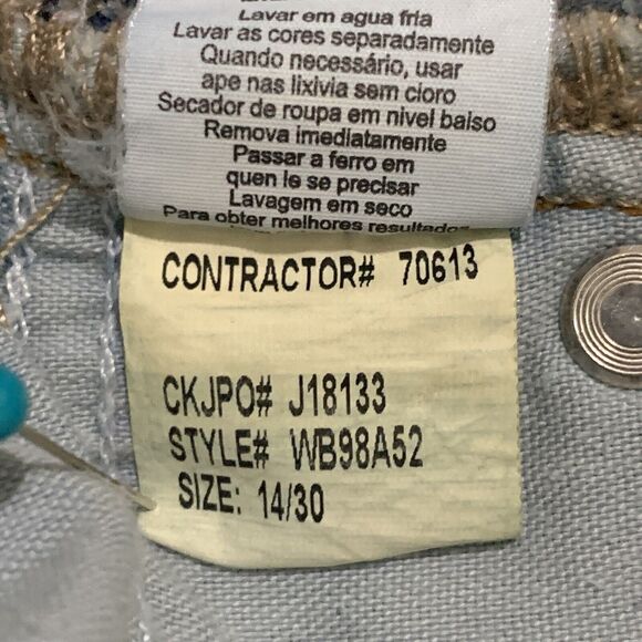 Calvin Klein Flared Jeans Women 14 Blue 5-Pocket Design‎ Stretch Belt Loops E50 - Picture 16 of 16